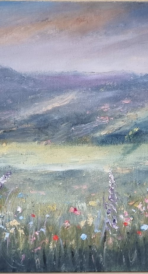 Wildflower View Oil Painting by Hayley Huckson