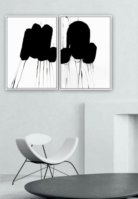 2 Original Acrylic Ink Artworks.