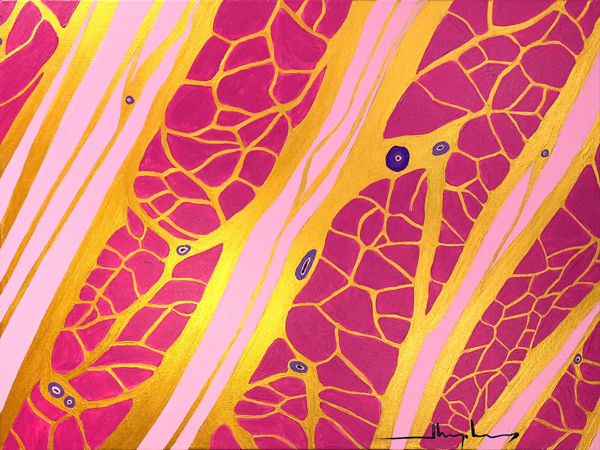 Organic Abstract Acrylic Painting By Alex Nizovsky, 24 X 18, Abstract Histology #4, Original Artwork