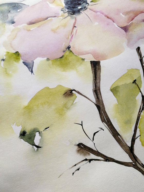 Magnolia painting. Blossoms painting