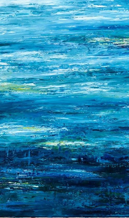 Turquoise Abstract Water by Catherine Kennedy