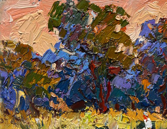 On a boat among the reeds