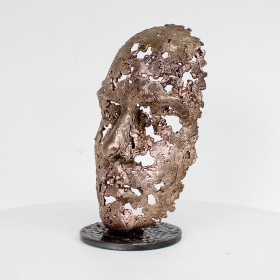 A Tear 96-22 – Bronze Lace Face Sculpture
