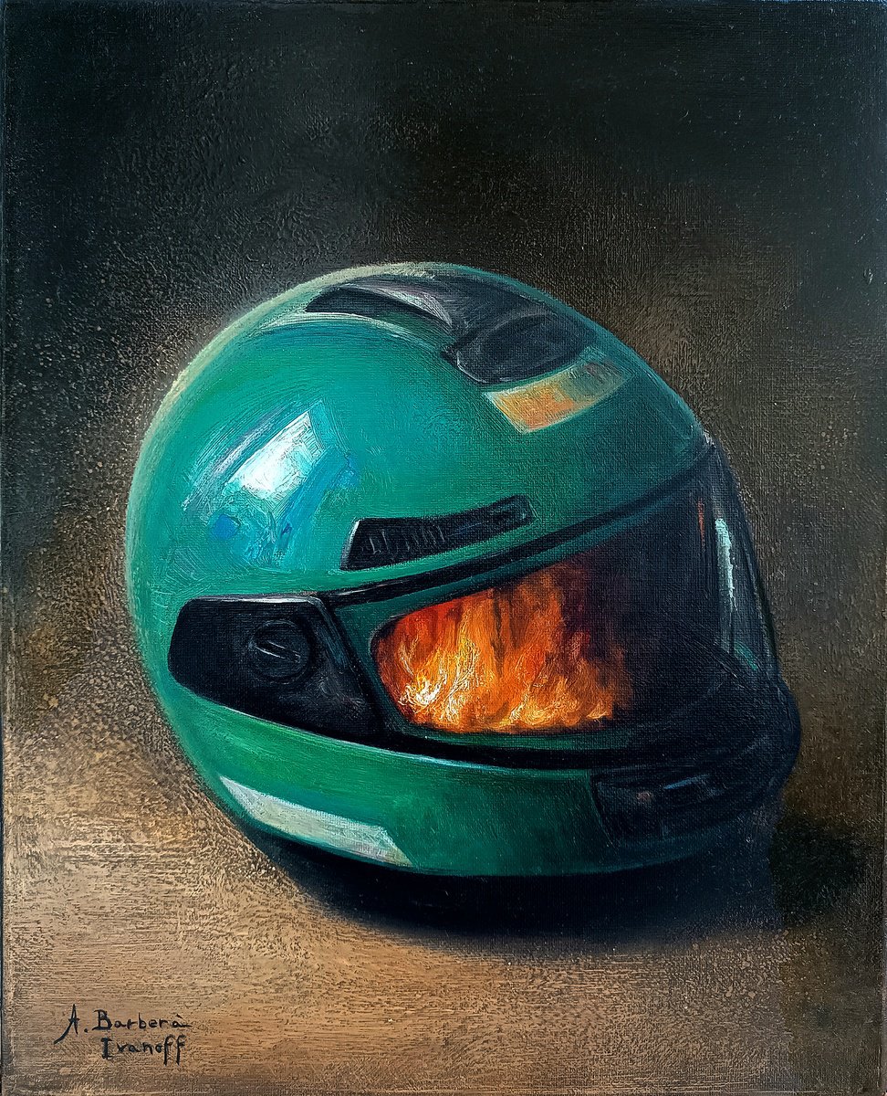 Surrealistic Still Life Oil Painting By Alexandre Barbera-Ivanoff, 13 X 16, Enthusiasm, Original Artwork