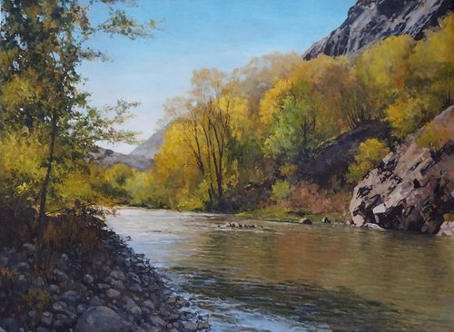 A river in the mountains by Vahan Shakhramanyan