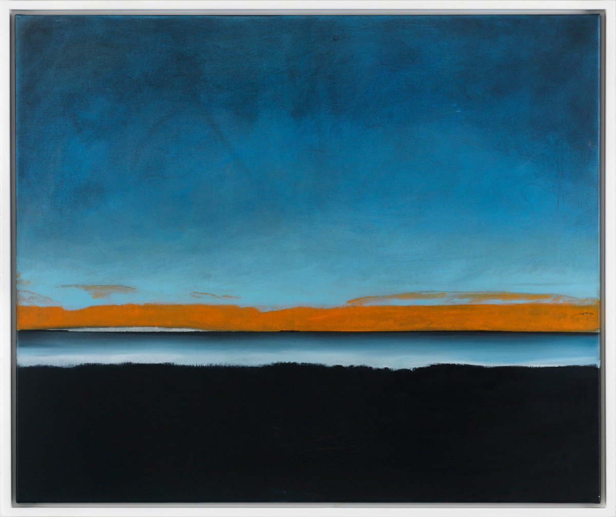 Abstract Landscape Oil Painting By Victoria Curling-Eriksson, 49 X 41", Evening Sunset, Original Artwork