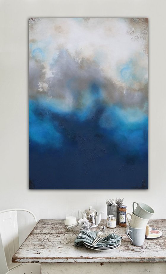 cloud shapes blue (120 x 80 cm)