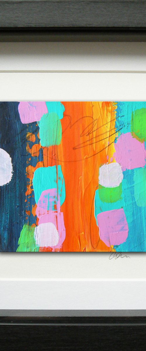 Framed ready to hang mini original abstract #259 by Carolynne Coulson