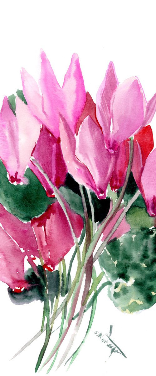 Cyclamen Flowers by Suren Nersisyan