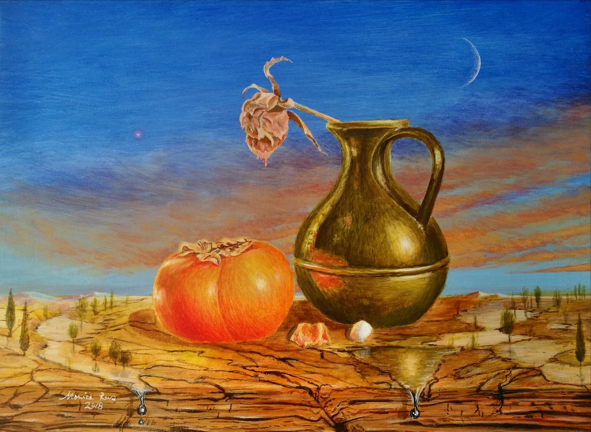 Still Life With Persimmon by Monica Rus