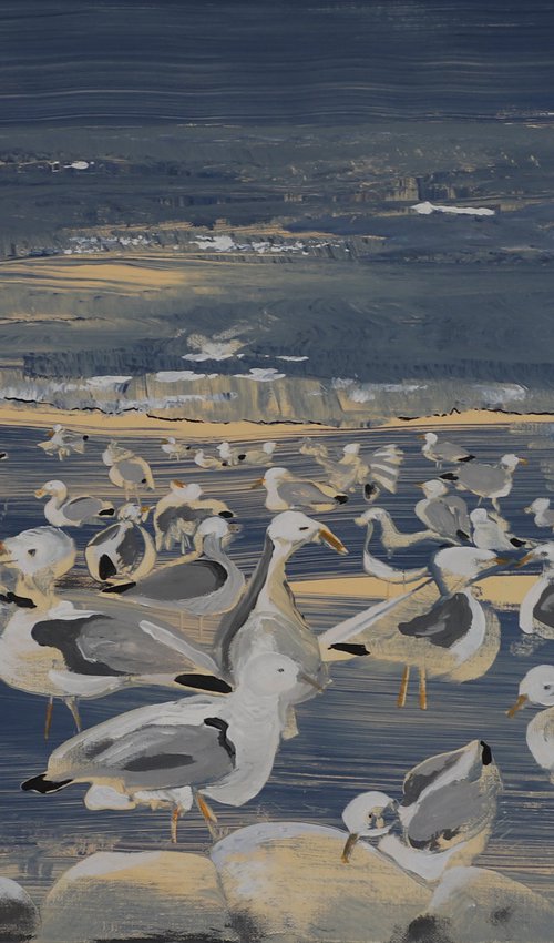 Seagulls on the beach by Kathrin Flöge