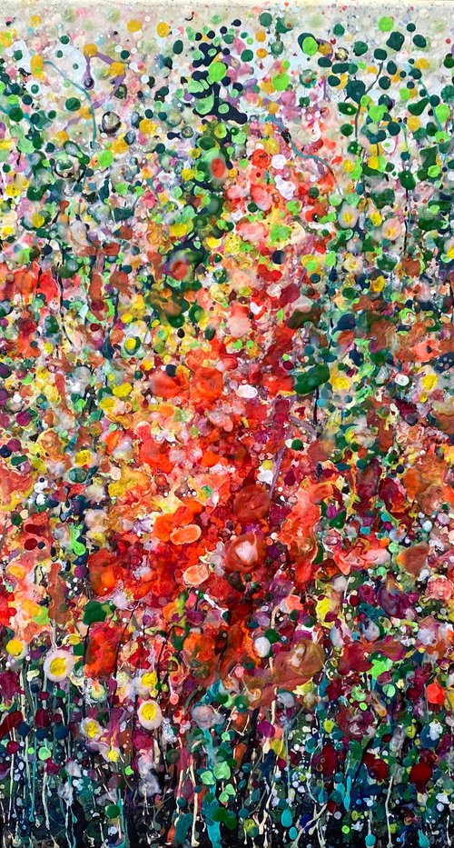 Meadow Weed Field with Wildflowers by Lena Owens at OLena Art