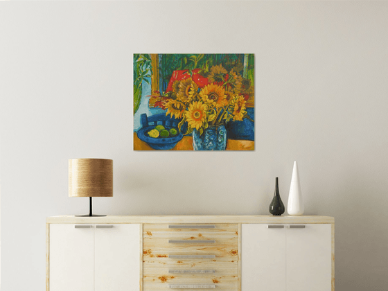 Still Life with Sunflowers, Lemon and Limes