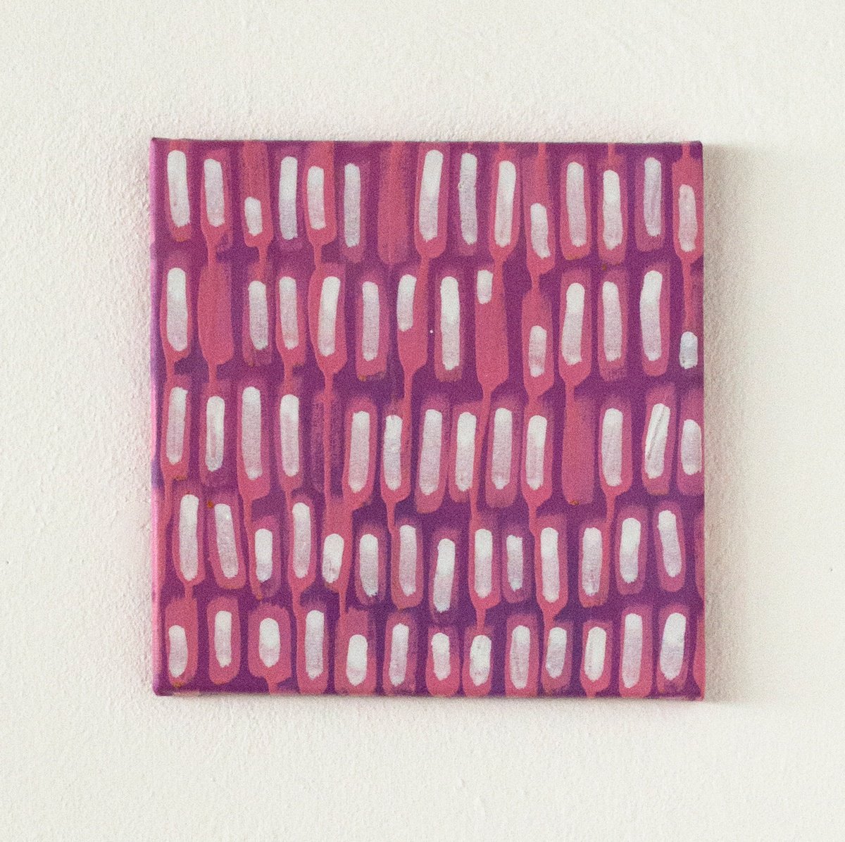 Expressive Abstract Oil Painting By Petr Johan Marek, 16 X 16", Violet Mosaic No.4, Original Artwork