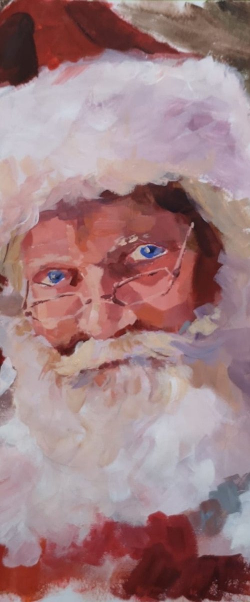 "Santa" (acrylic on paper painting) (13.5x17×0.7'') by Alexander Koltakov