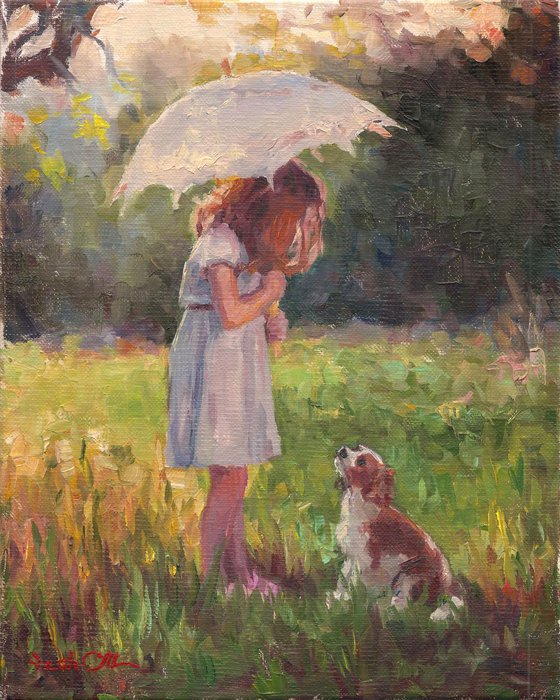 Girl and dog