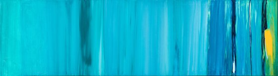 Field of blue - Chasing Light I 262x72x4cm I Supersized acrylic painting