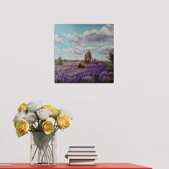 Summer landscape with lupines