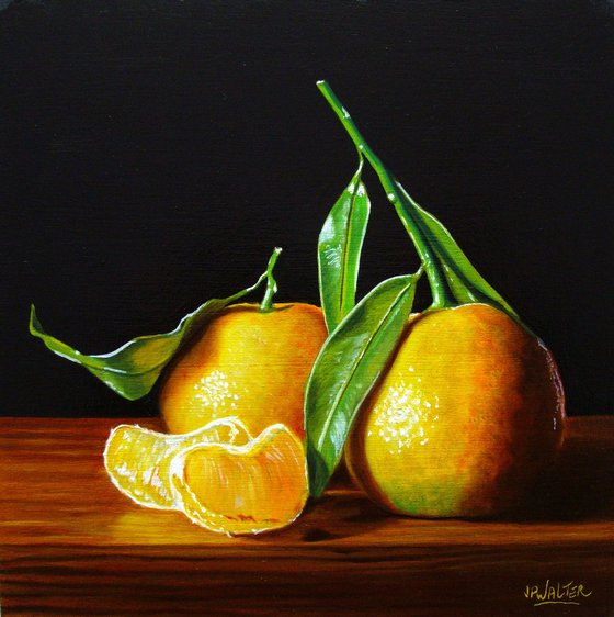 Clementines in chiaroscuro