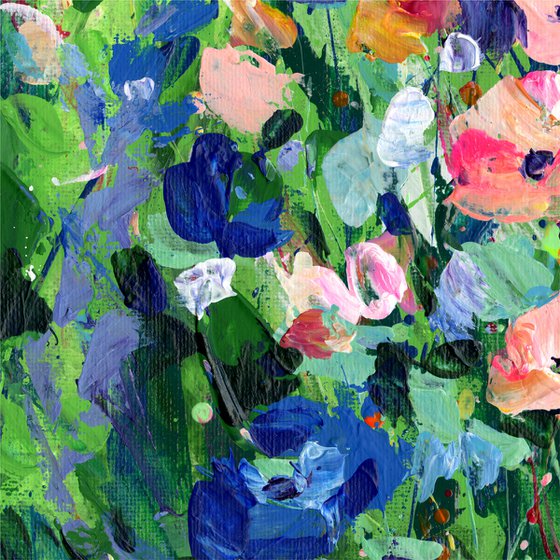 Floral Serenade 4 - Textural Floral Painting by Kathy Morton Stanion