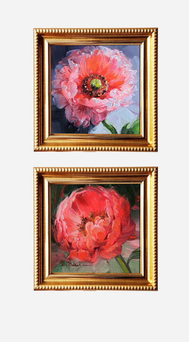 Poppy Peony By Nataly Derevyanko, 5 X 5, Artwork For Sale On Artfinder