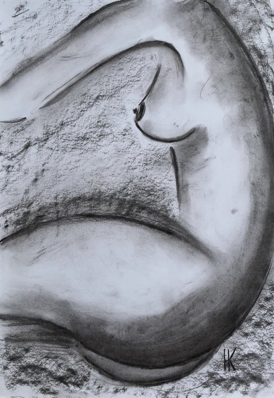 Woman Nude Charcoal Art