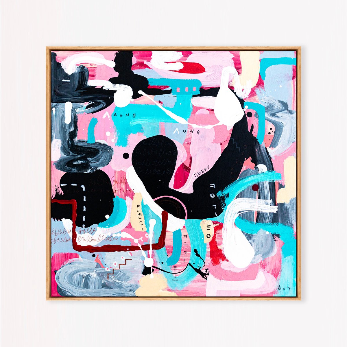 Abstract Acrylic Painting By Hyunah Kim, 21 X 21, Confinium Ii, Original Artwork