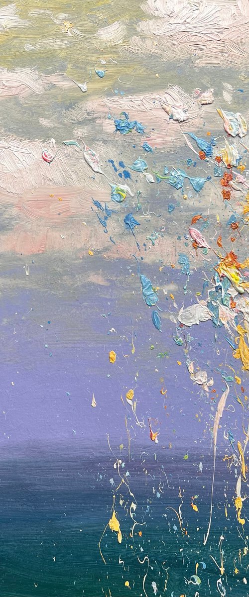 Warm summer rain Abstract Landscape painting by Andrii Kovalyk
