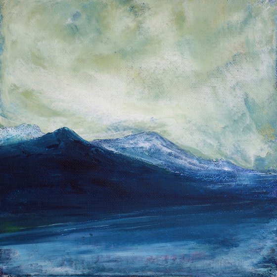 A 'mhaighdeann, Scottish winter mountain landscape snow scene