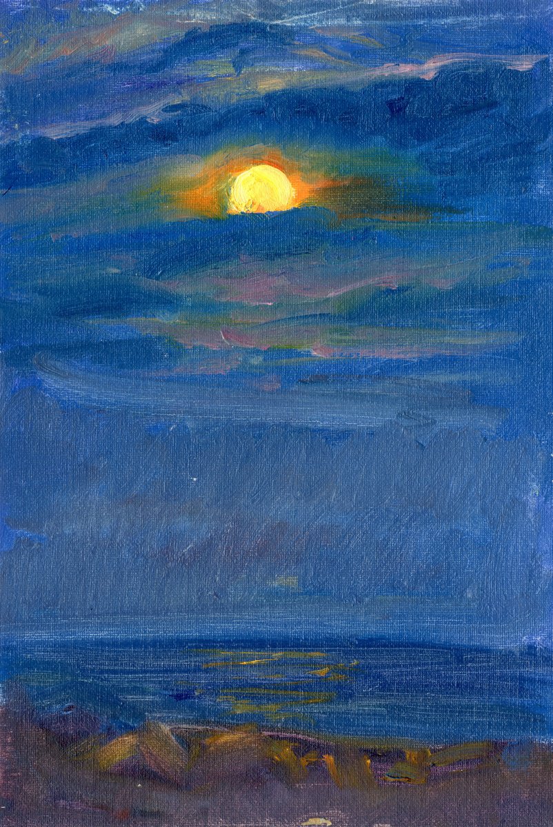 Full Moon Is Coming. Uk By Tanya Sun, 8 X 12, Artwork For Sale On Artfinder