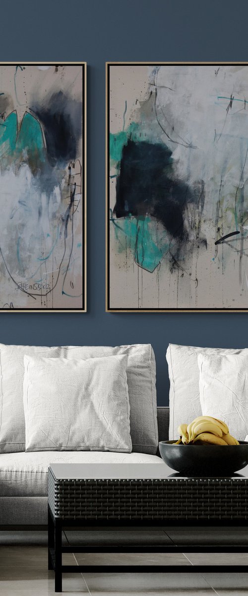 Tilted Composition I & II by Daniela Schweinsberg
