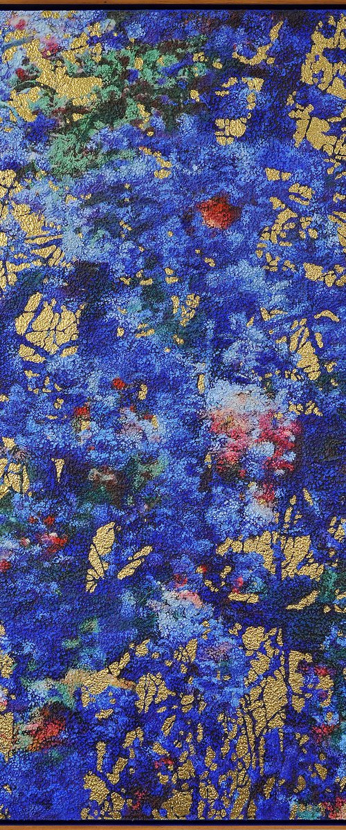 Cobalt & Gold cherry blossom by Karin Vermeer