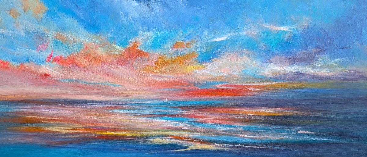 Crimson Reflections By Mel Graham, 47 X 20, Artwork For Sale On Artfinder