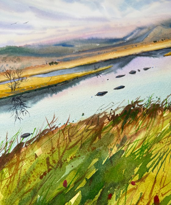 landscape 5. original watercolor painting