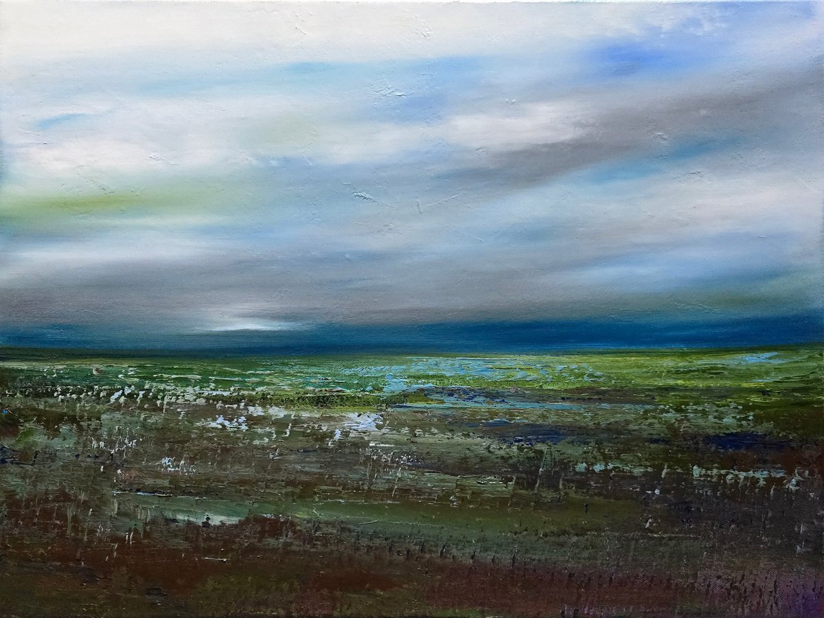 Impressionistic Landscape Oil Painting By Faith Patterson, 24 X 18, Evening Mood, Original Artwork