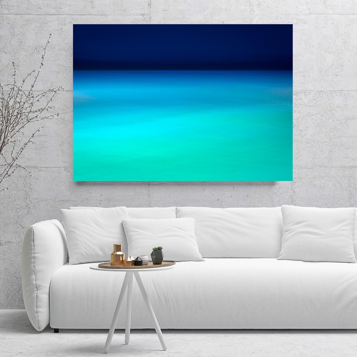 Hebridean Sea Fields - Teal Blue Abstract Seascape by Lynne Douglas