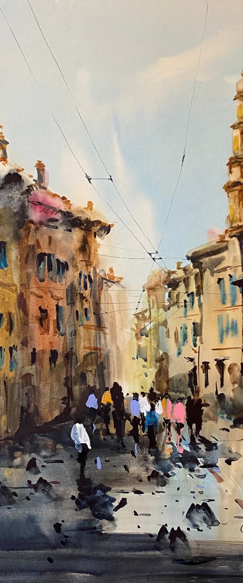 Sold Watercolor “Italian inspiration II” perfect gift by Iulia Carchelan