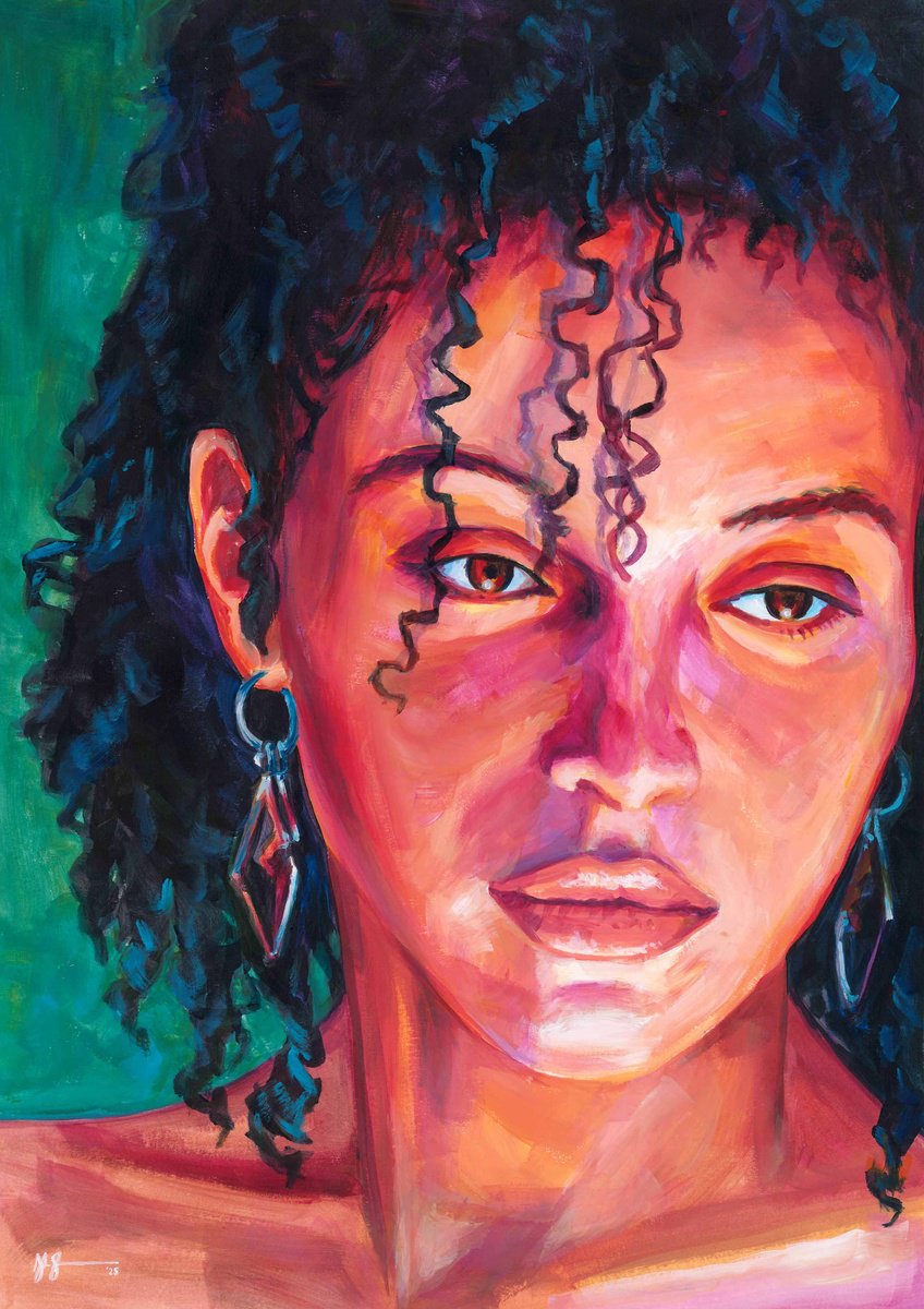 Impressionistic Portrait Acrylic Painting By Alex Stutchbury, 18 X 25, Chase Infiniti, Original Artwork