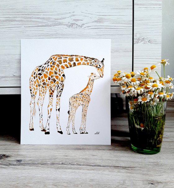 Giraffes family art