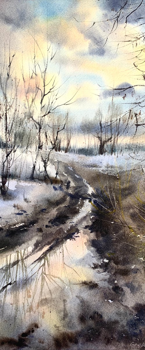 Early spring sunset by Eugenia Gorbacheva