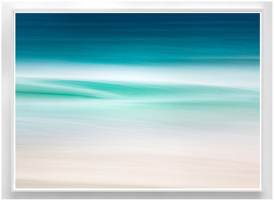 Atlantic Drift I  -  Teal abstract beach seascape on canvas