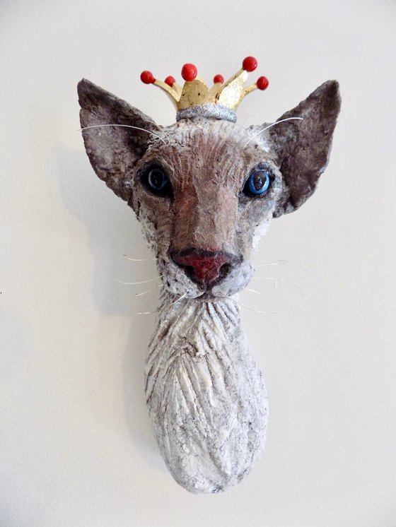 Siamese Cat Wearing a Crown Sculpture called Mocha