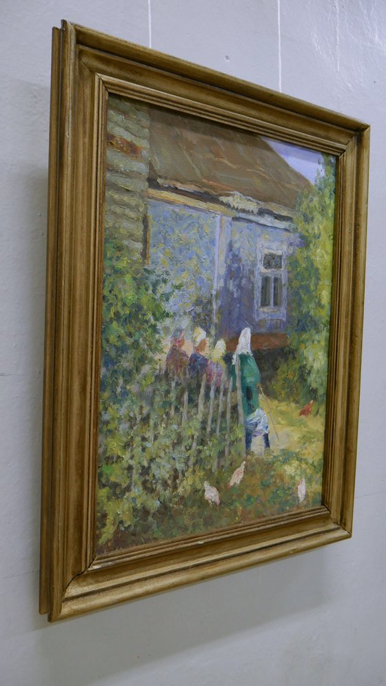 At The Village - sunny summer landscape painting