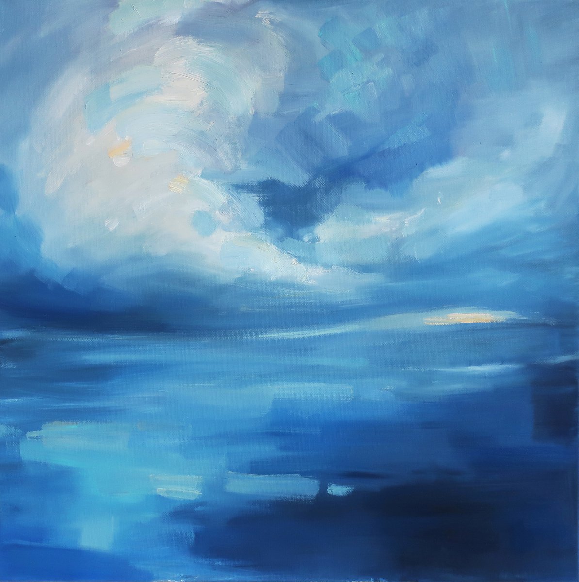Oil painting Sea Seascape Landscape Blue ocean by Anna Shchapova