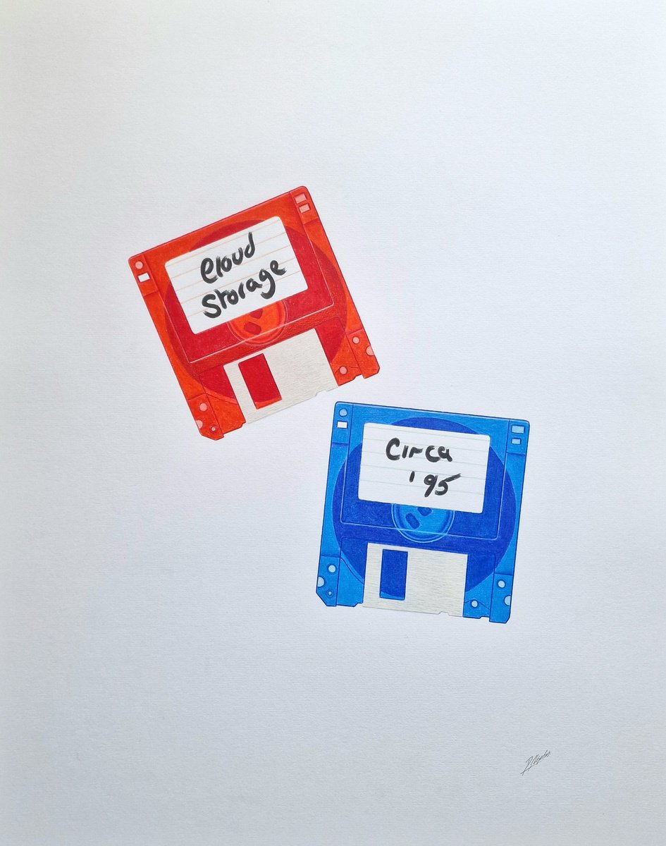 Photorealistic Still Life Pencil Drawing By Daniel Shipton, 16 X 20, Cloud Storage Circa 95, Original Artwork