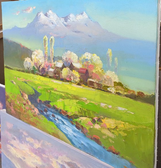 Armenian mountain - Aragats  (50x70cm oil painting, ready to hang)