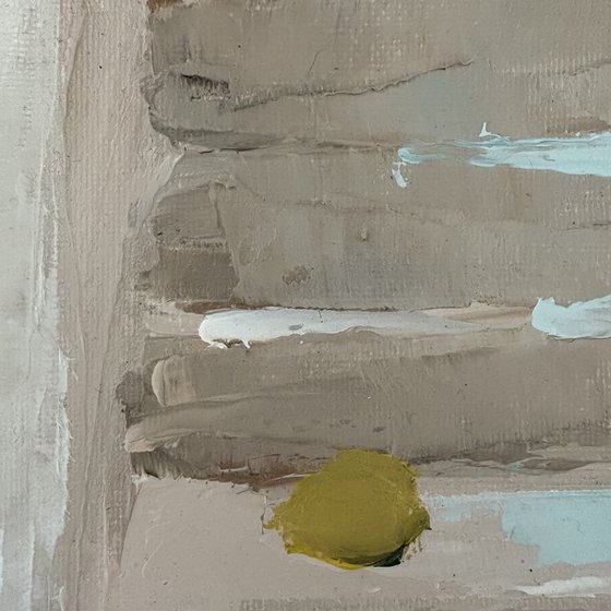 Mediterranean Seascape with lemons and palm