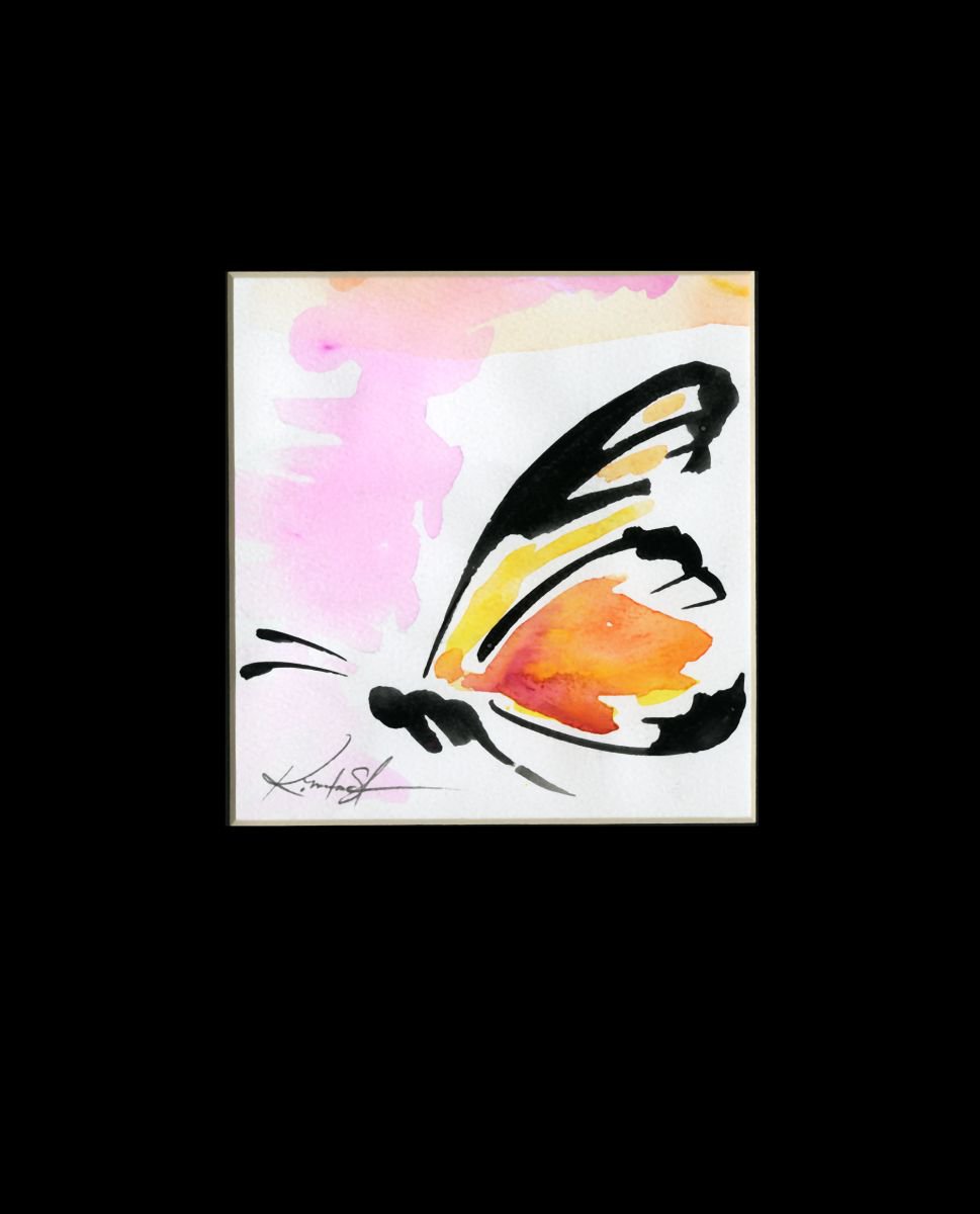 Monarch Butterfly Watercolor Painting, Abstract- Butterfly Love No. 959 by Kathy Morton Stanion