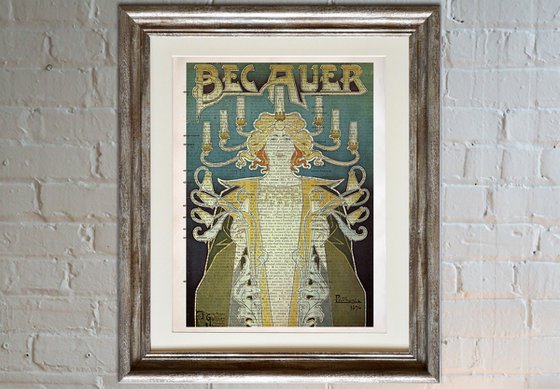 Bec Auer - Collage Art Print on Large Real English Dictionary Vintage Book Page