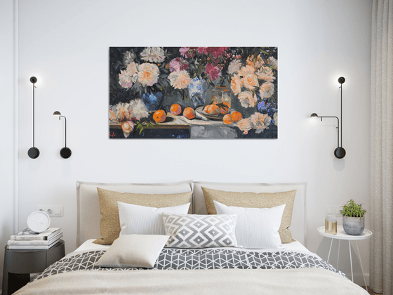 Still Life with Peonies and Oranges